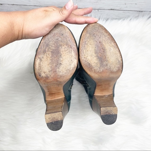 Fiorentini + Baker Green Leather Chunky Platform Ankle Booties Boots Size 36 - Picture 10 of 15